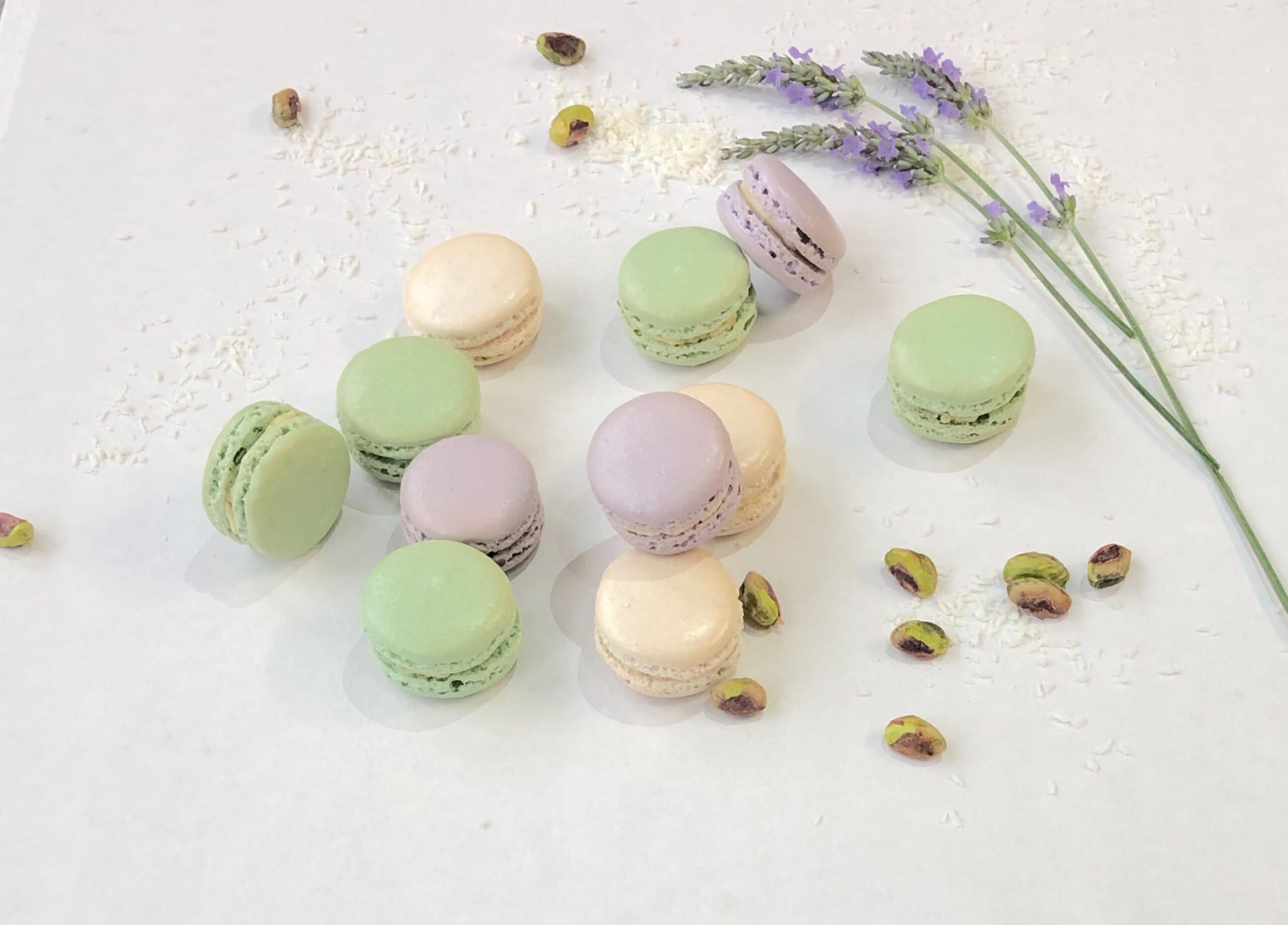 Macarons on a table