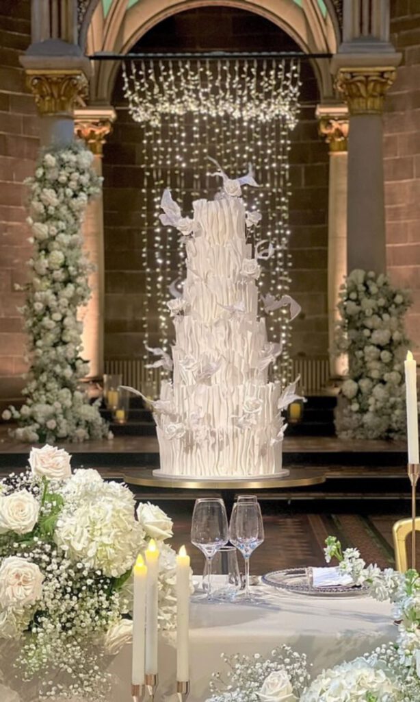 a white wedding cake