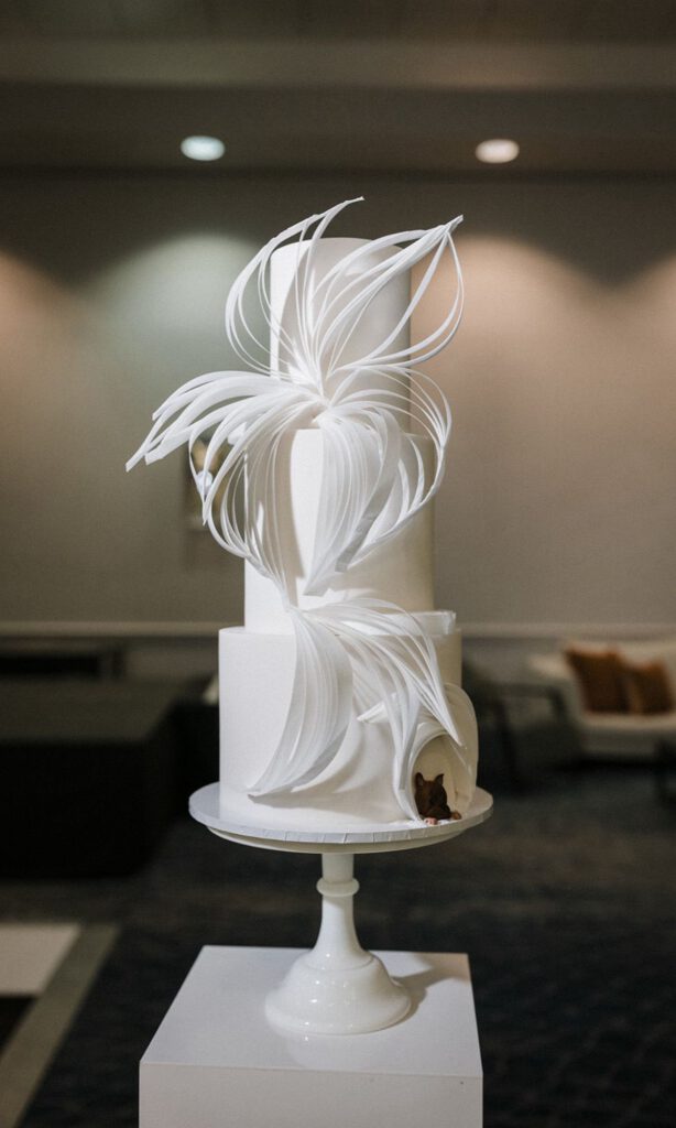 a white wedding cake